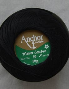 Anchor Mercer Crochet 10 čierna 403