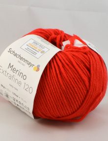 Merino extrafine 120 130 jasná červená