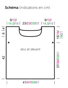 Tričko s kvietkovaným vzorom schéma rozmery